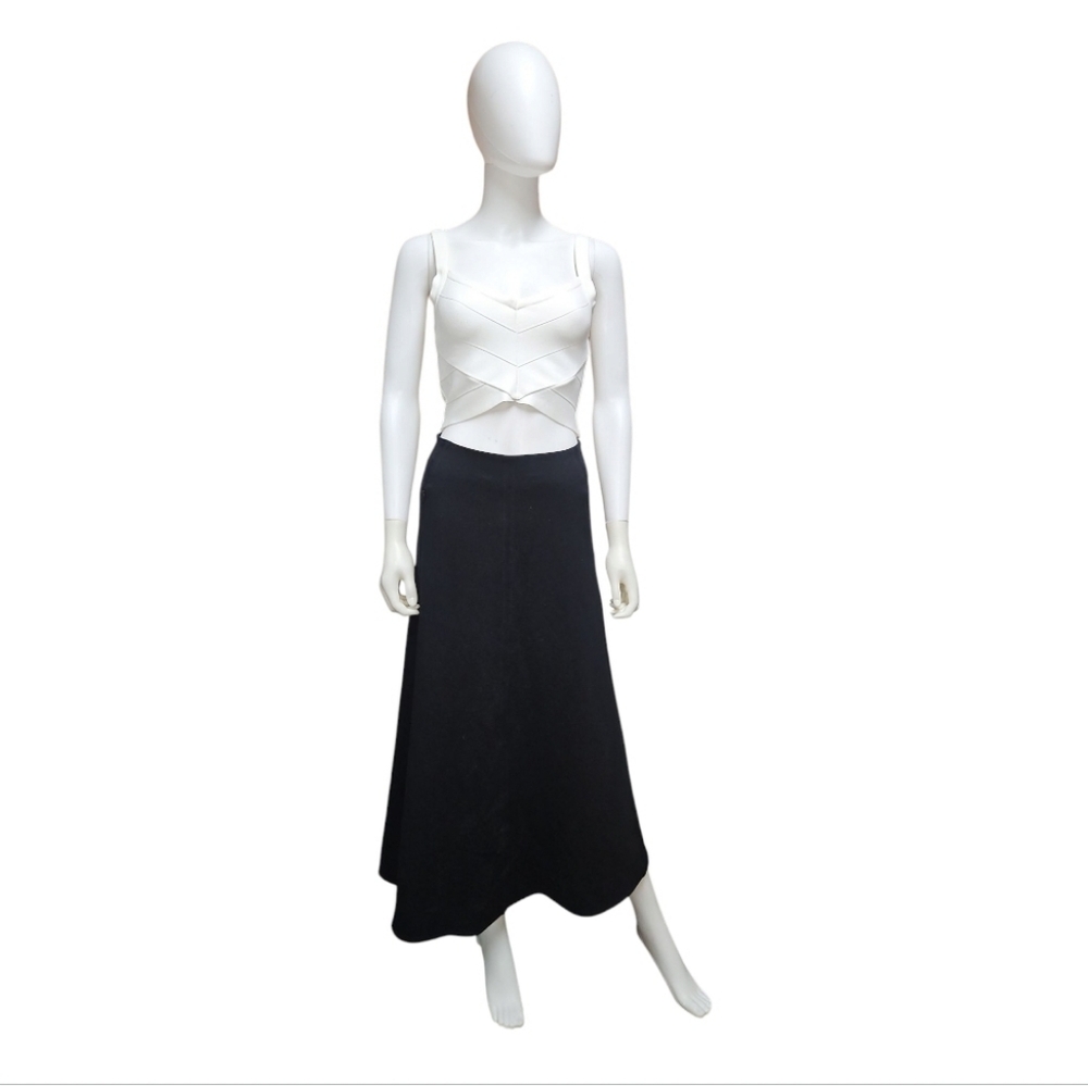NWT • ME+EM | Ponte A-Line Midi Skirt in Black Size US 2